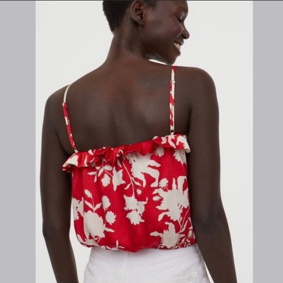 Johanna Ortiz X H&M Red Floral Top Size Large - Picture 5 of 7